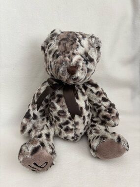 dennis basso Leopard-Print Plush Accessory in Brown and Cream